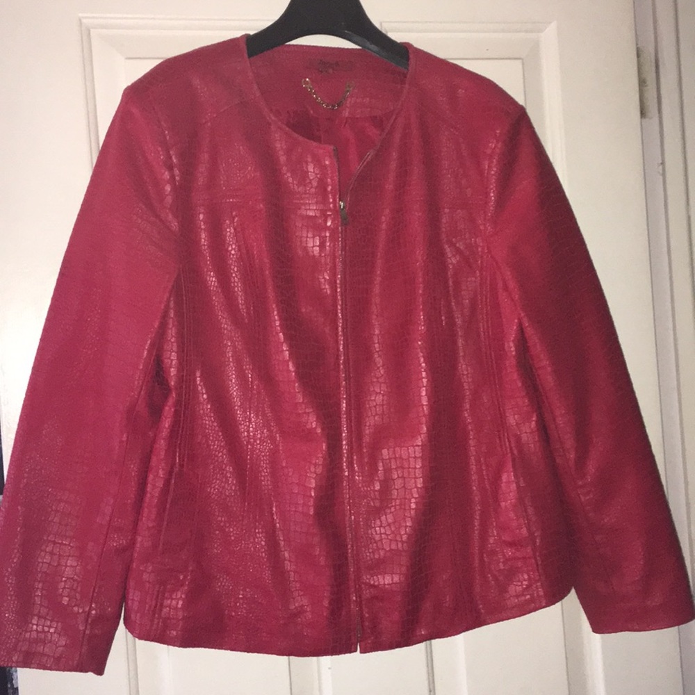 Red leather jacket